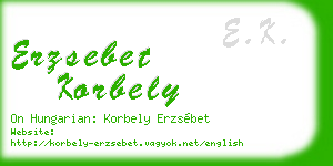 erzsebet korbely business card